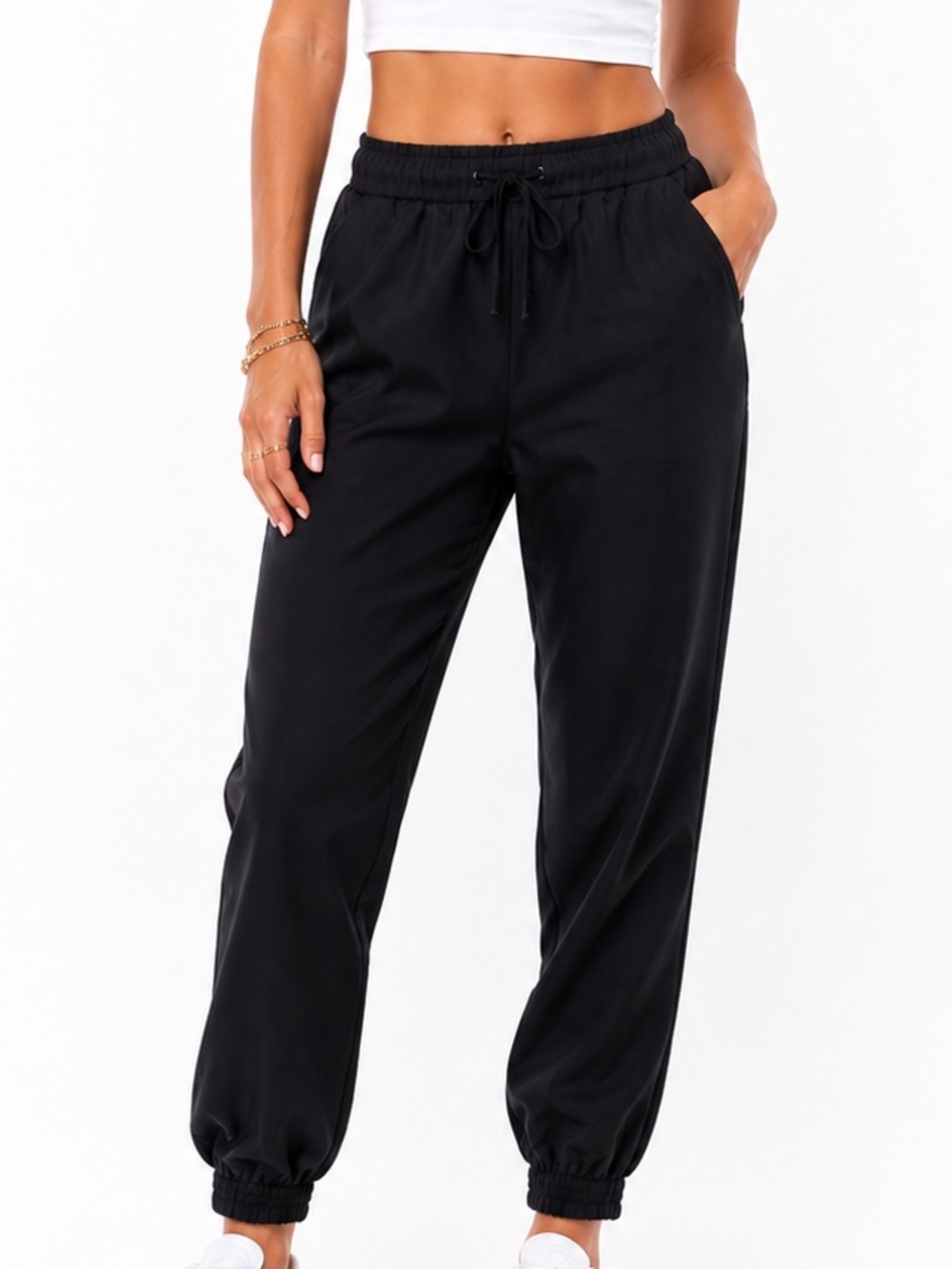 NWT Black Wildfang Empower Drawstring Pant Jogger Style Sz S
